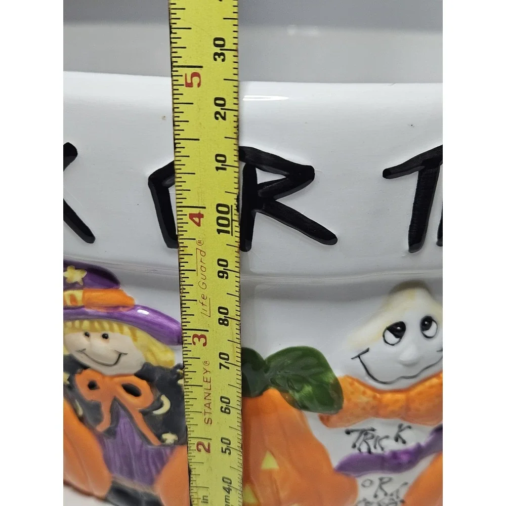 Vigor Halloween Ceramic Candy Bowl Trick or Treat Pumpkin Ghost Cat Scarecrow